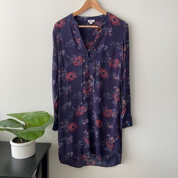 Revolve x Splendid Cindelle Floral Print Lace Up Dress in Academy Navy - Picture 4 of 14